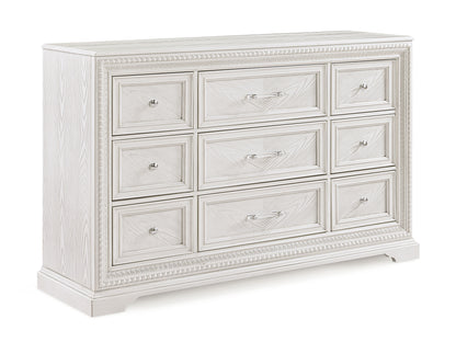 1pc Traditional 6-Drawer Storage Dresser Antique White Finish Wooden Furniture
