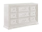 1pc Traditional 6-Drawer Storage Dresser Antique White Finish Wooden Furniture
