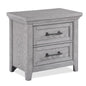 1pc Gray Contemporary Rustic Wood Finish Two Drawers Nightstand Wooden Bedroom Furniture Metal Pull Grey