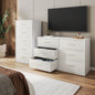 5-Drawer Dresser with Large Fabric Drawers, White