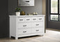 Cosmo 51"W White 6-Drawer Dresser