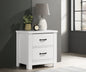 Cosmo 21.5"W White 2-Drawer Nightstand Bedside Table