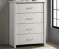 Seraphiel 32"W White 4-Drawer Chest with Silver Handles
