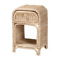 Modern Bohemian Natural Brown Rattan 1-Drawer Nightstand