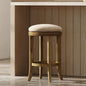 26in. Counter-Height Backless Wood Swivel Barstool with Upholstered Seat, Honeysuckle, 1PC
