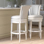 31in. Wood Bar-Height Swivel Barstool with High-Back, 1PC