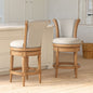 26in. Wood Counter-Height Swivel Barstool with High-Back, Weathered Natural, 1PC