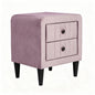 Modern Light Pink Velvet Nightstand with 2 Drawers, Upholstered Bedside Table, Stylish Accent End Table for Bedroom, 20" Wide