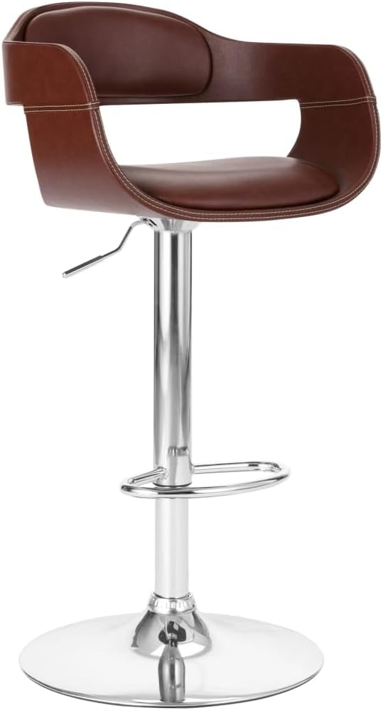 Brown Faux Leather Bar Stool - Dining Room Use