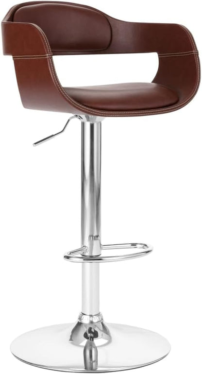 Brown Faux Leather Bar Stool - Dining Room Use