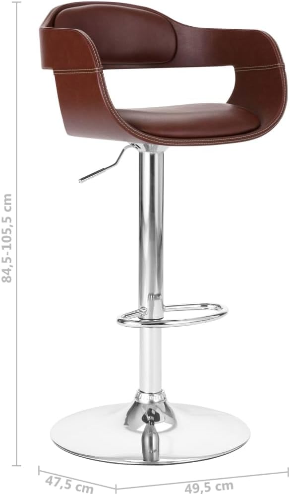 Brown Faux Leather Bar Stool - Dining Room Use