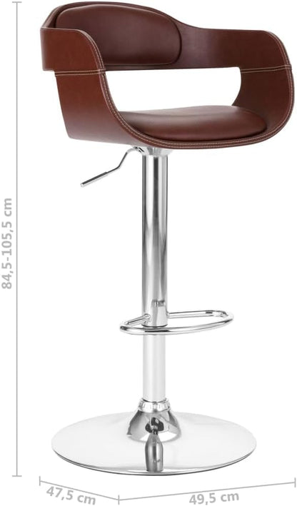 Brown Faux Leather Bar Stool - Dining Room Use
