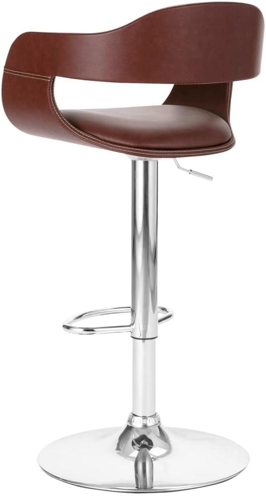 Brown Faux Leather Bar Stool - Dining Room Use