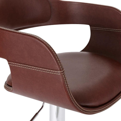 Brown Faux Leather Bar Stool - Dining Room Use