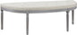 Coastal Button Tufted Light Beige Upholstered Bench with Weathered Gray Legs