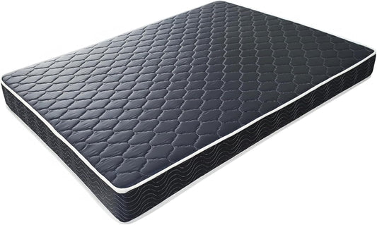 6-inch waterproof high-density foam mattress with navy blue diamond-quilted breathable fabric. Twin size.(black or white wedge will be shipped randomly.)