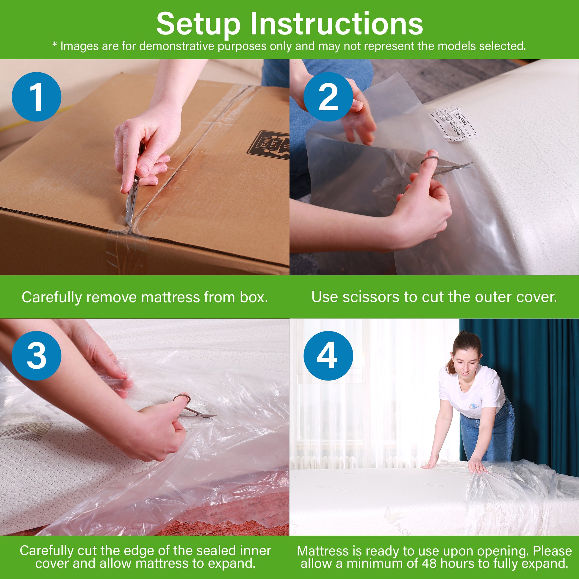Queen Size White Memory Foam Mattress - Cooling Comfort