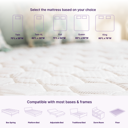 NapQueen Victoria Full Cooling Gel Mattress - Grey+White Foam Comfort