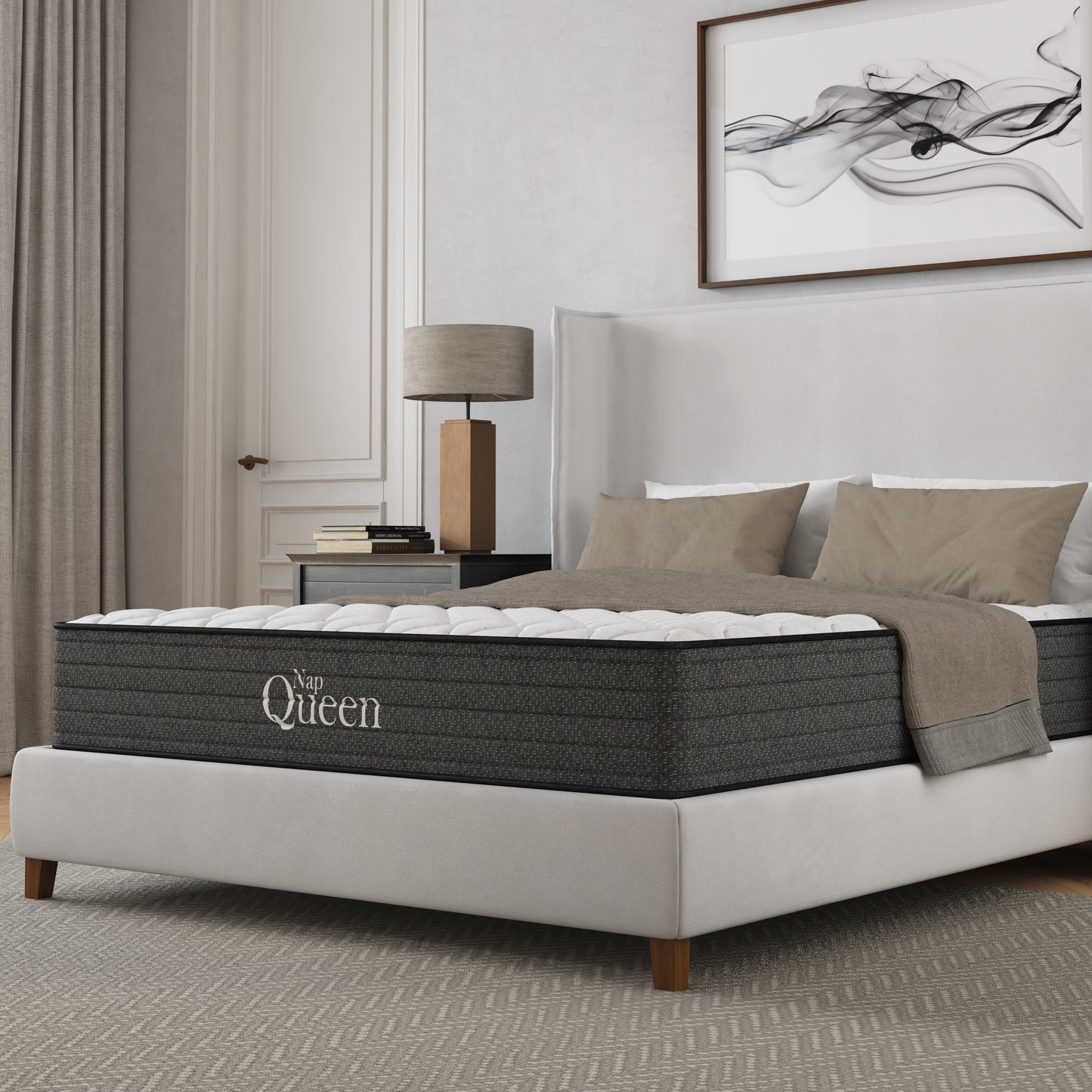 NapQueen Victoria Full Cooling Gel Mattress - Grey+White Foam Comfort
