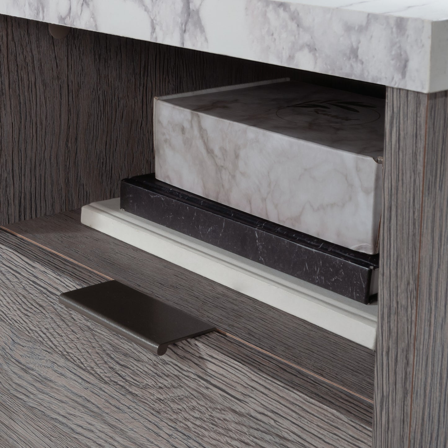 Home Office Blue Engineered Wood Computer Desk with Cable Management for Office Work