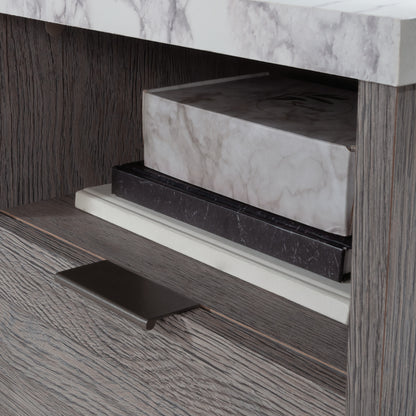 Home Office Blue Engineered Wood Computer Desk with Cable Management for Office Work