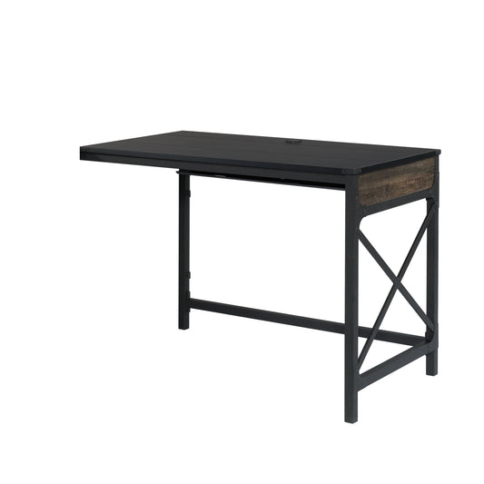Desk Return 42" with Expanded Workspace, Brown finish