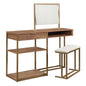 Vanity with Chic Storage, Brown finish