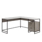 L-Shaped Desk with Minimalist Design, Brown finish