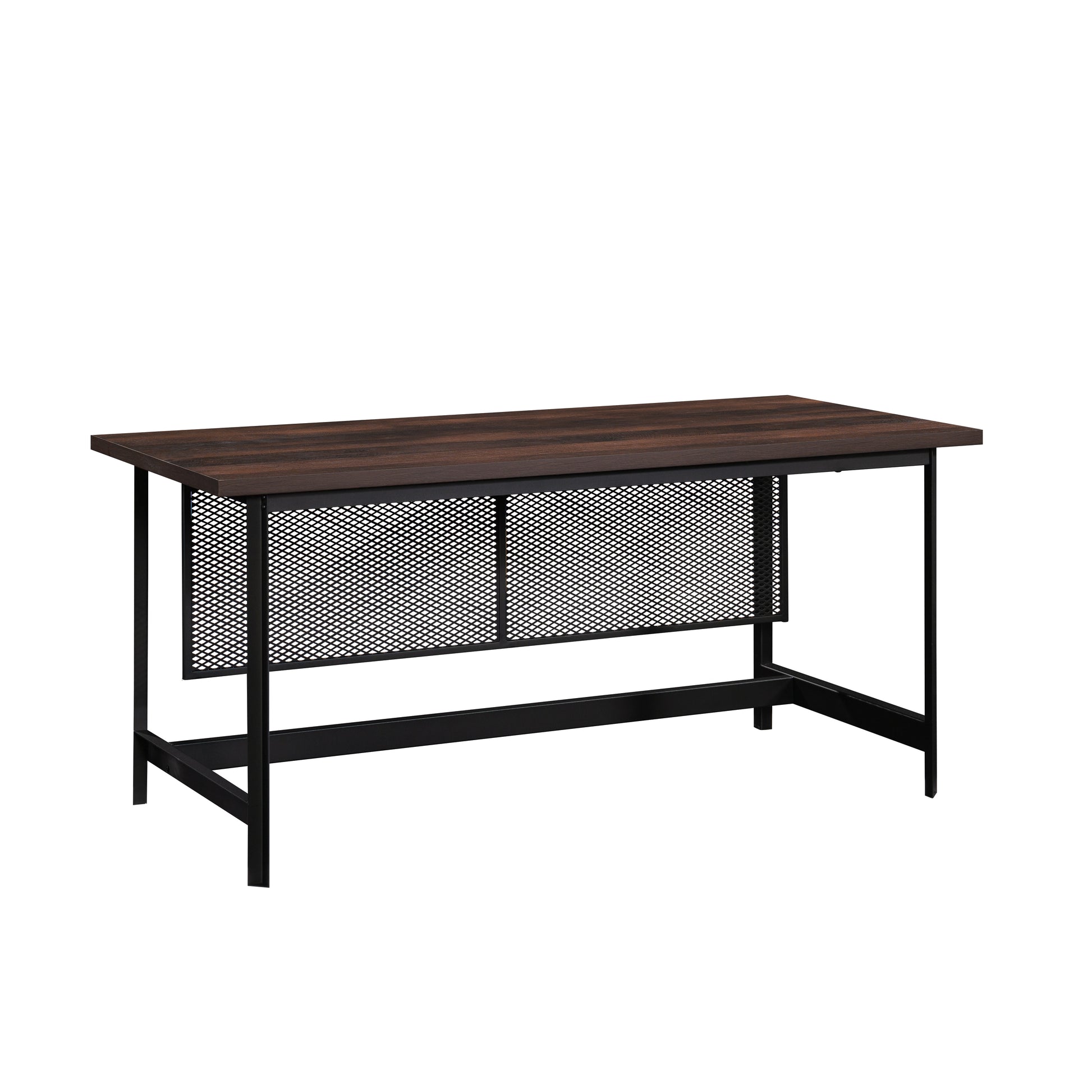 Industrial Table Desk with Spacious Work Surface, Brown finish