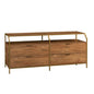 Contemporary Dresser with 4 Drawers and Upper Shelf, Brown finish