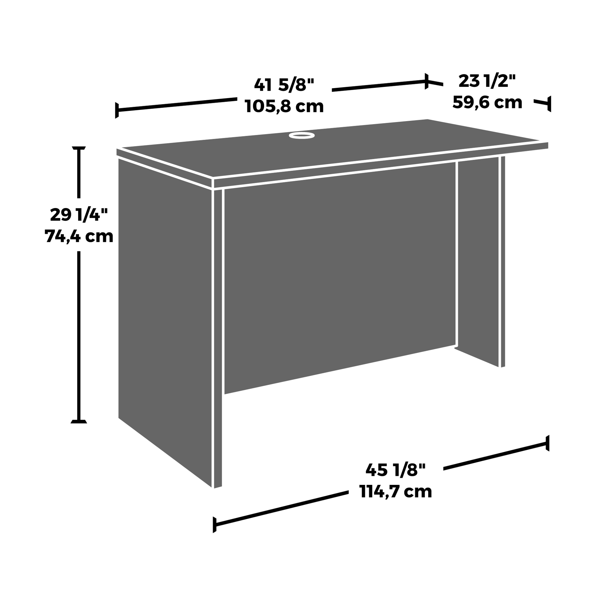 Red Executive Desk - 42" Rectangular Workspace