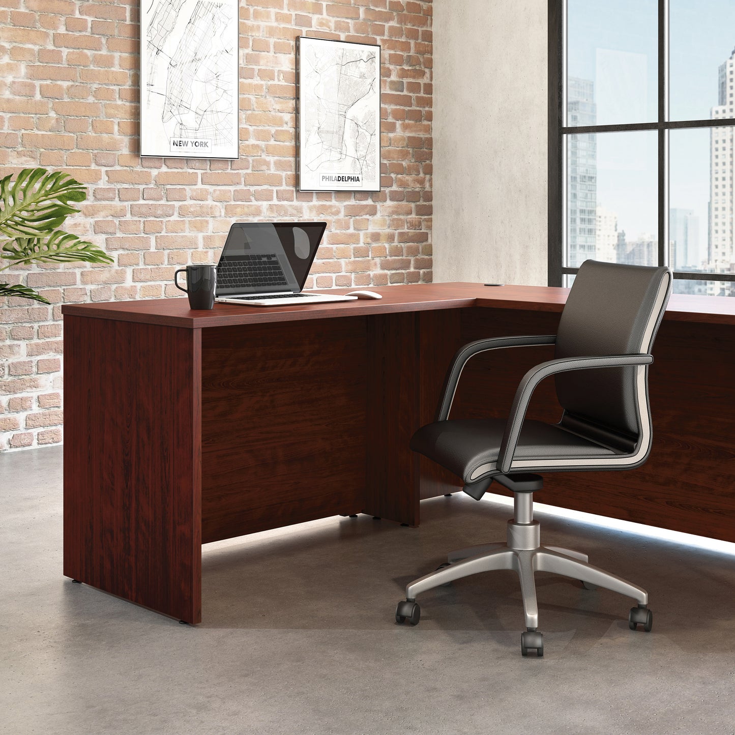 Red Executive Desk - 42" Rectangular Workspace