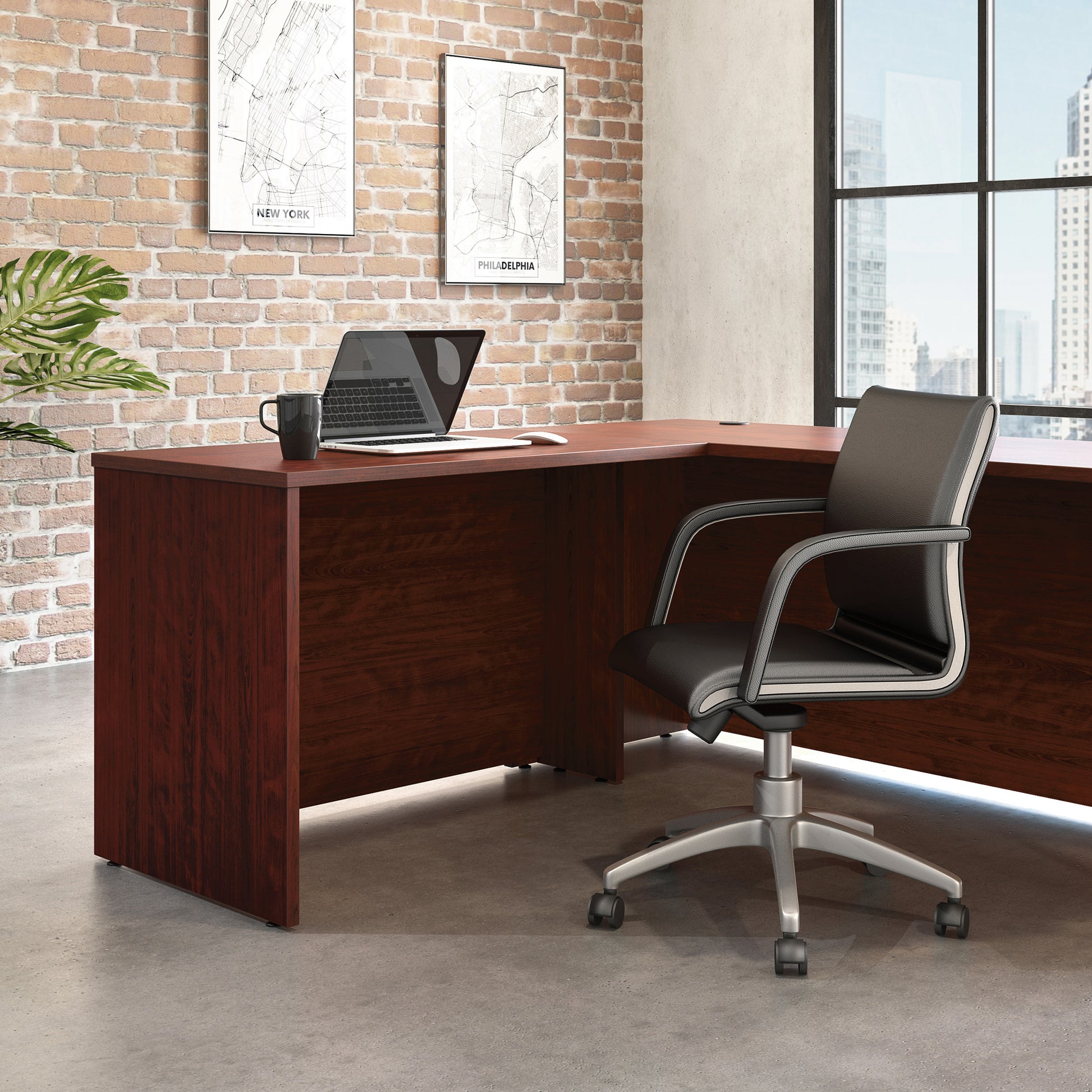 Red Executive Desk - 42" Rectangular Workspace