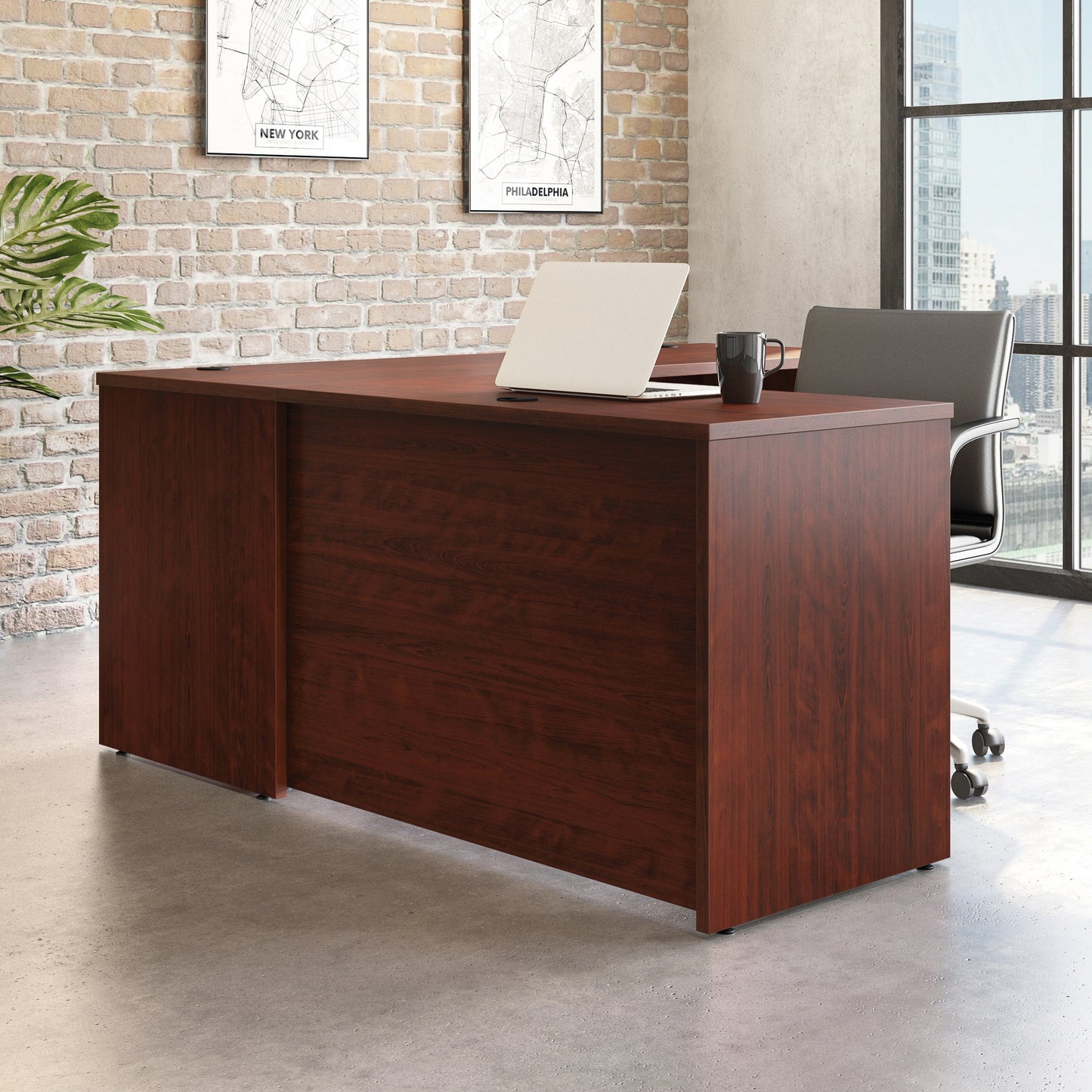 Red Executive Desk - 42" Rectangular Workspace