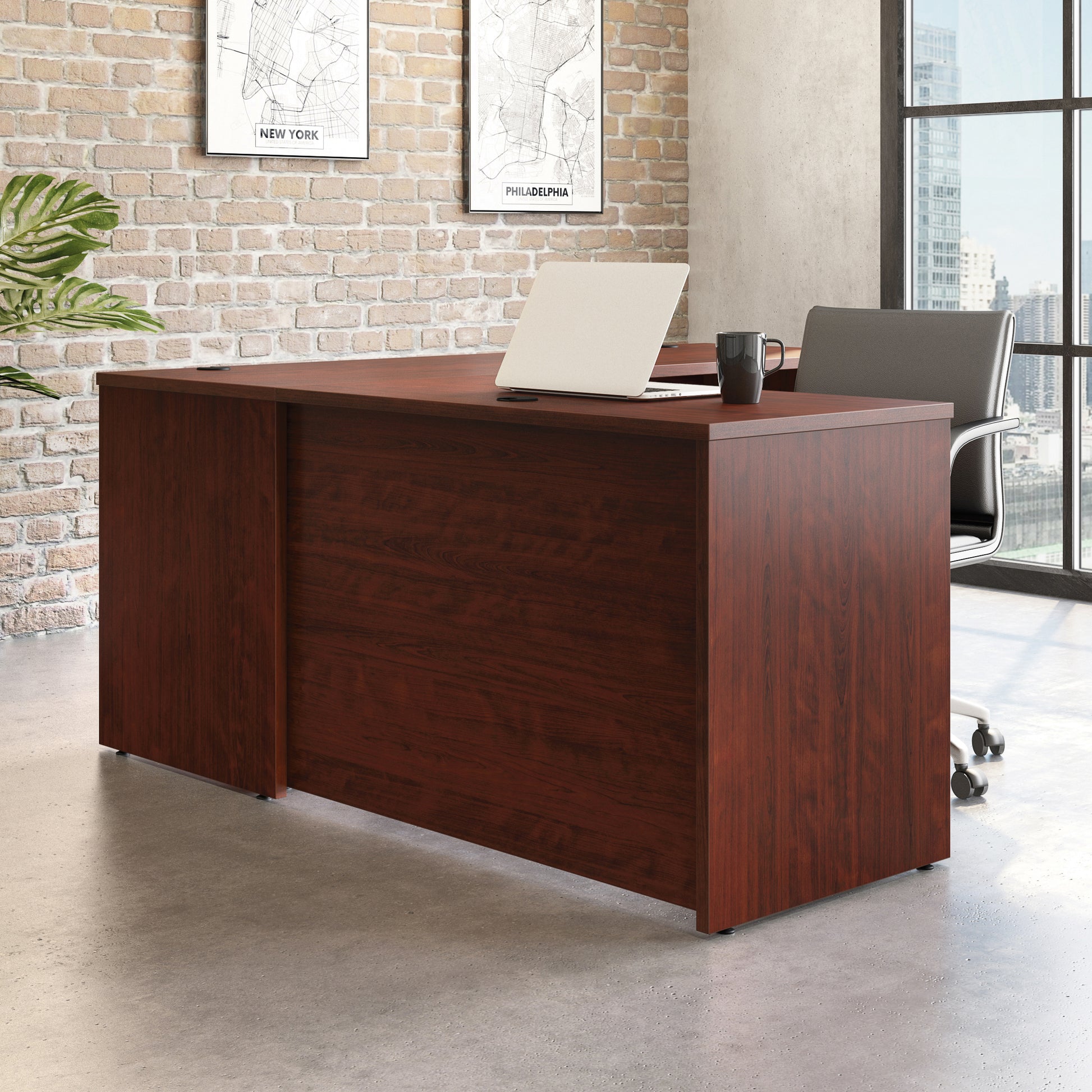 Red Executive Desk - 42" Rectangular Workspace