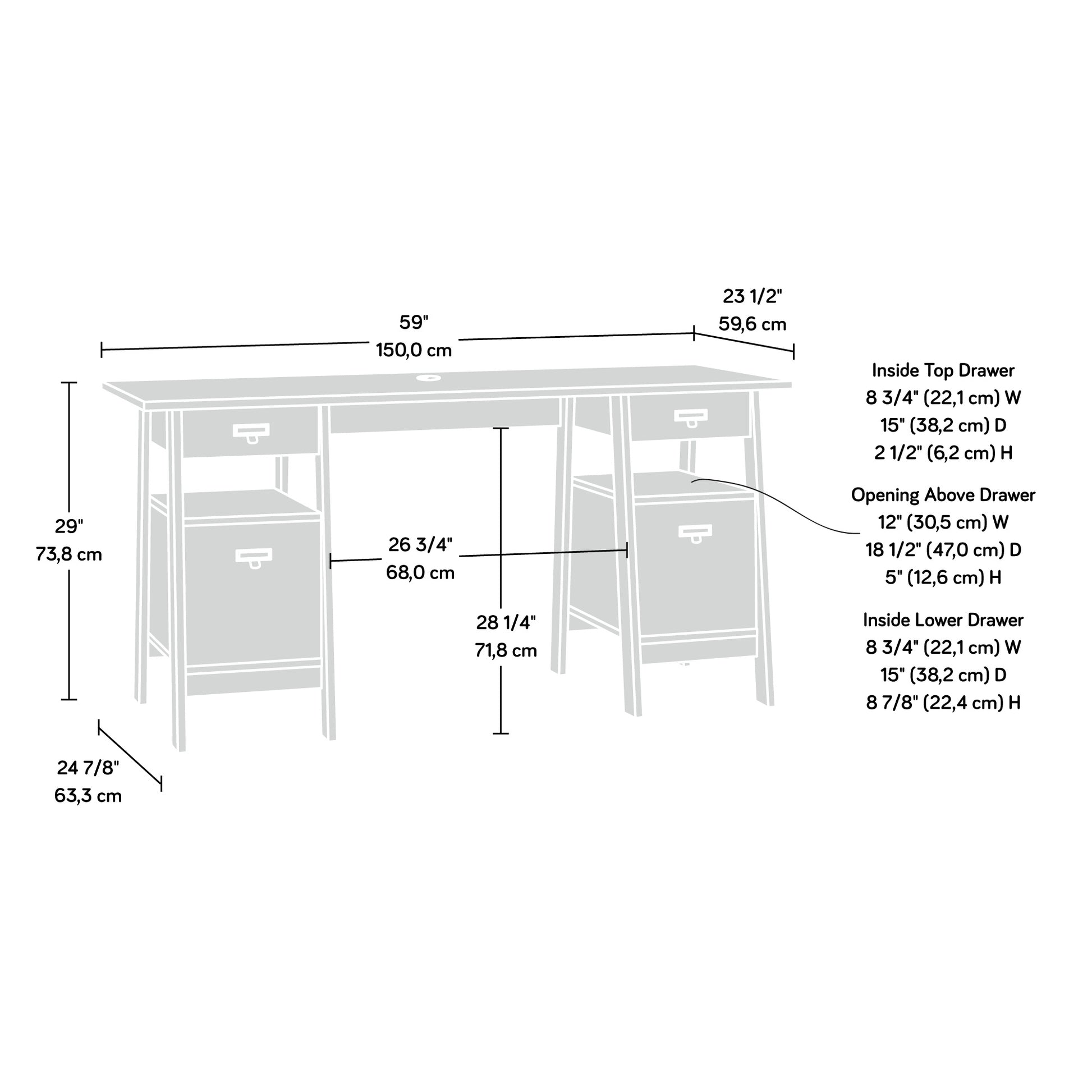 Executive Brown Desk - Rectangular Workstation