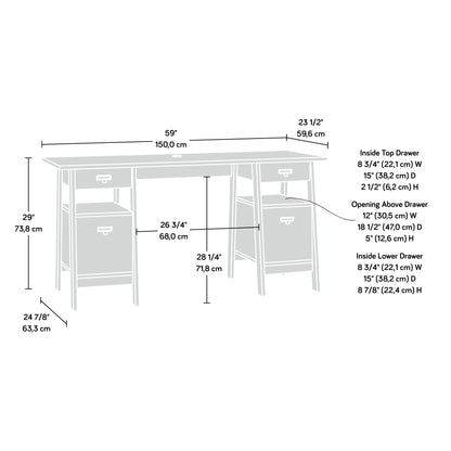 Executive Brown Desk - Rectangular Workstation