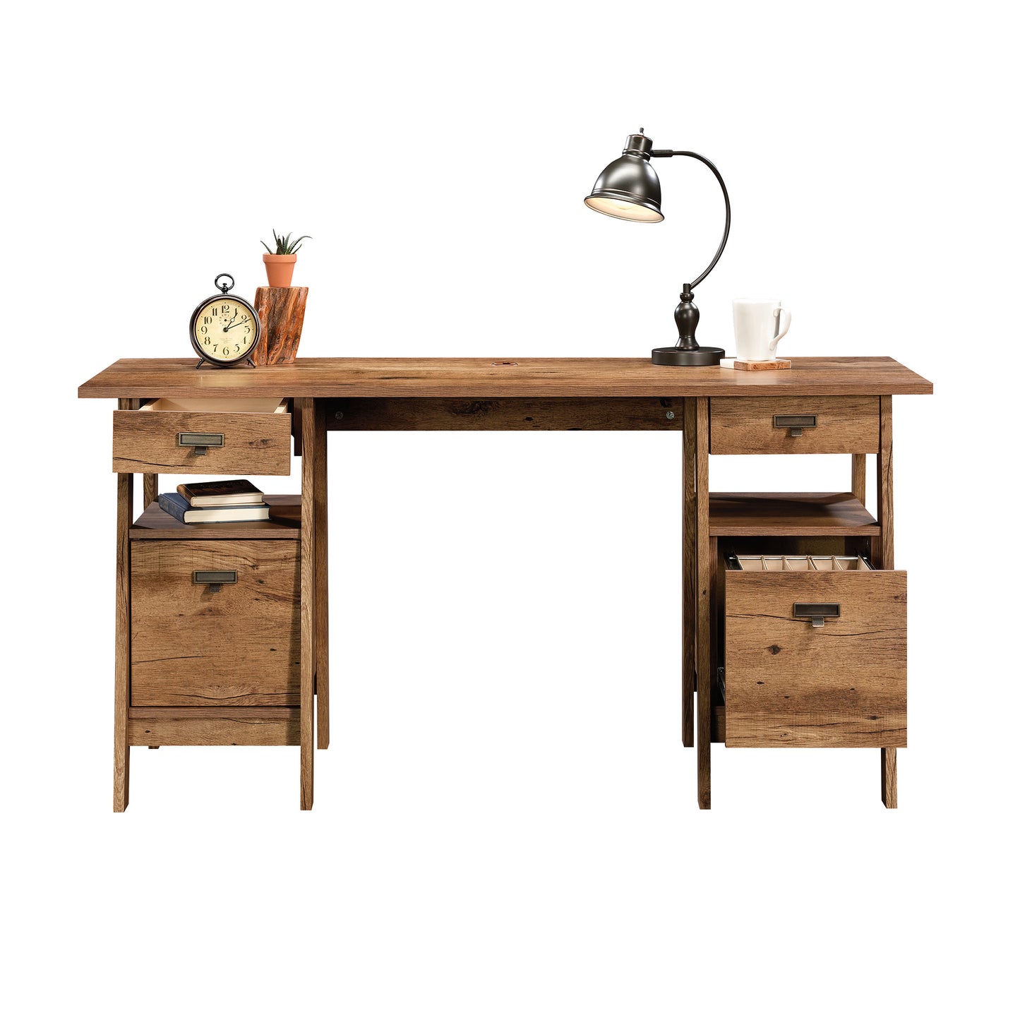 Executive Brown Desk - Rectangular Workstation