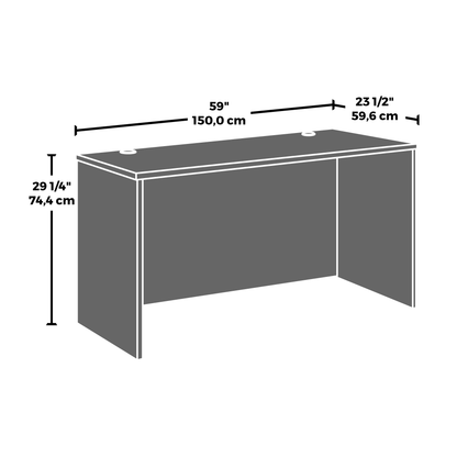 60" Rectangular Brown Desk - Office Workstation for Home Office