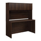 60" x 24" Desk With Hutch, Brown finish