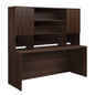 72" x 24" Desk With Hutch, Brown finish