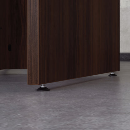 Large L-Shaped Brown Executive Desk - Office Workspace