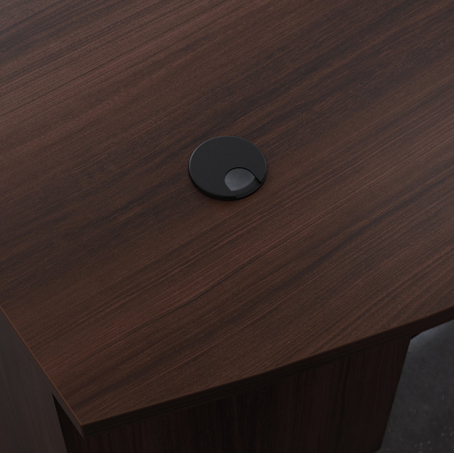 Large L-Shaped Brown Executive Desk - Office Workspace