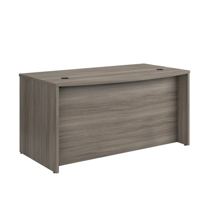 Bowfront Executive Desk 60", Brown finish
