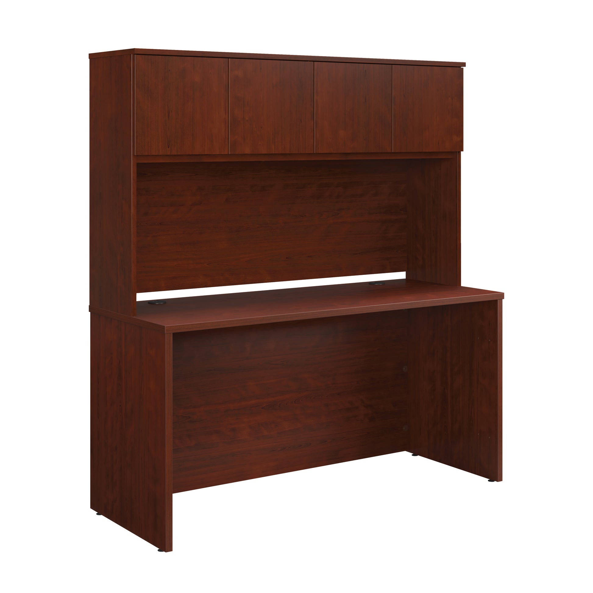 60" x 24" Desk With Hutch, Red finish