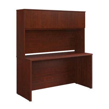 60" x 24" Desk With Hutch, Red finish