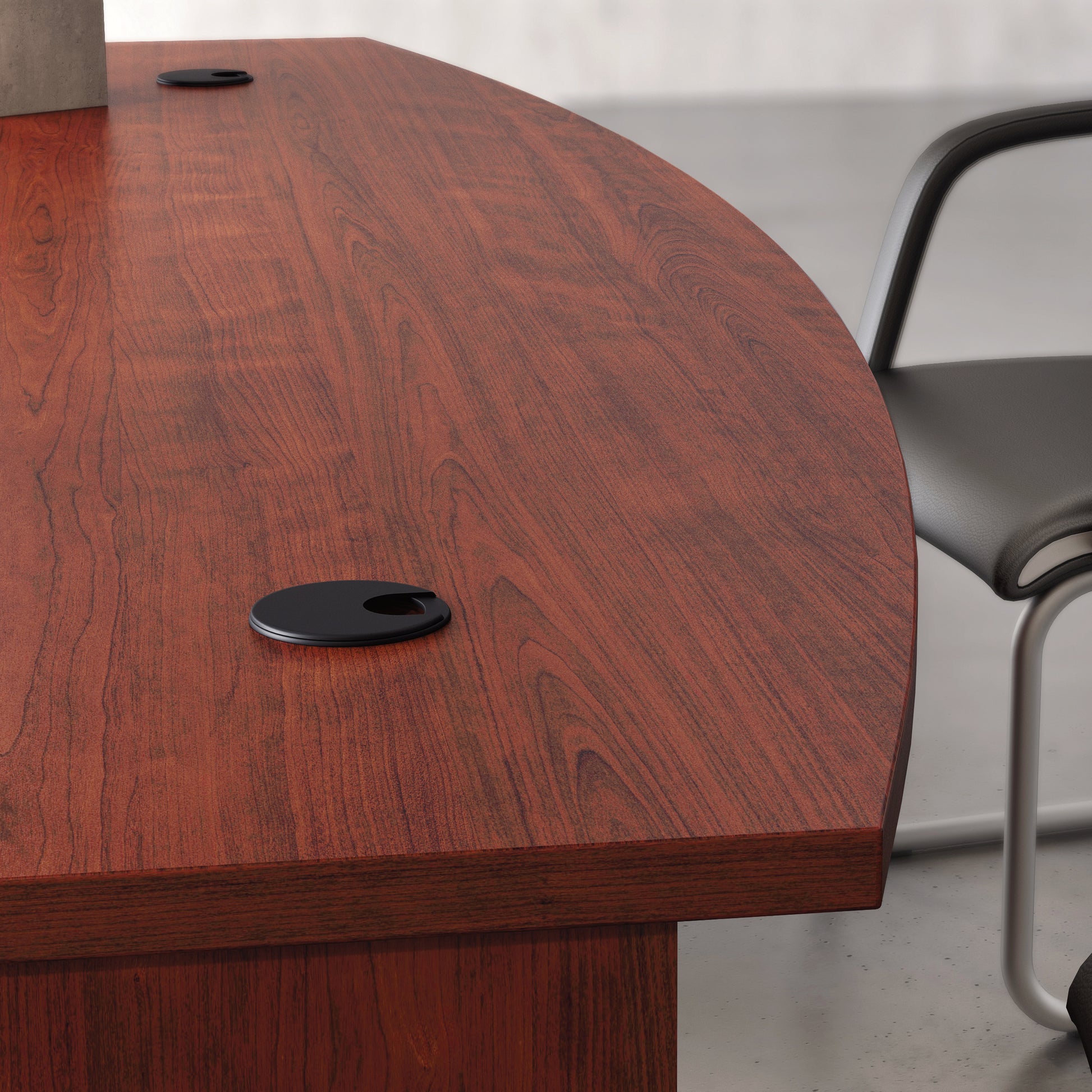 Red L-Shaped Executive Desk - 72" Bowfront Office Desk