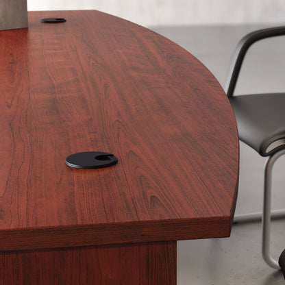 Red L-Shaped Executive Desk - 72" Bowfront Office Desk