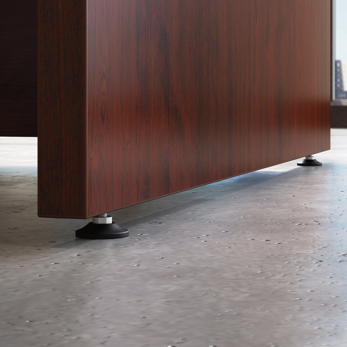 Red L-Shaped Executive Desk - 72" Bowfront Office Desk