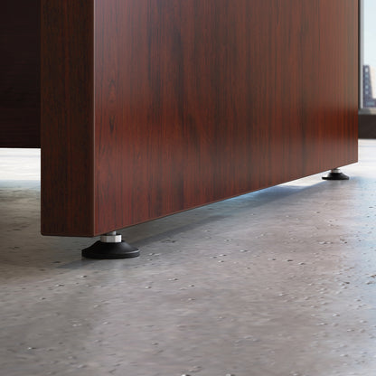 Red L-Shaped Executive Desk - 72" Bowfront Office Desk